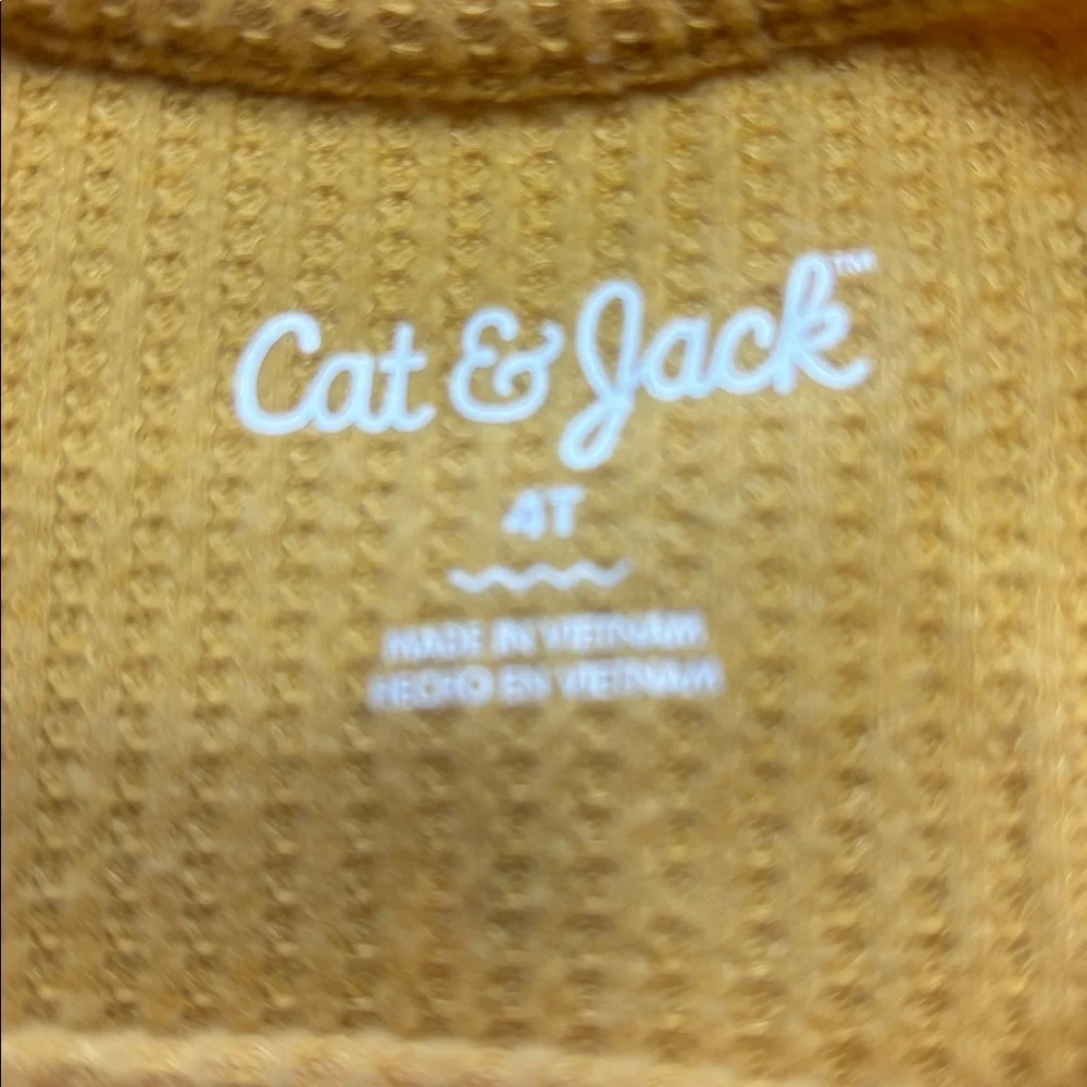 Bundle 2 Cat & Jack Waffle Knit Long Sleeve Dress Brown Tan Gold Hearts Fall 4T